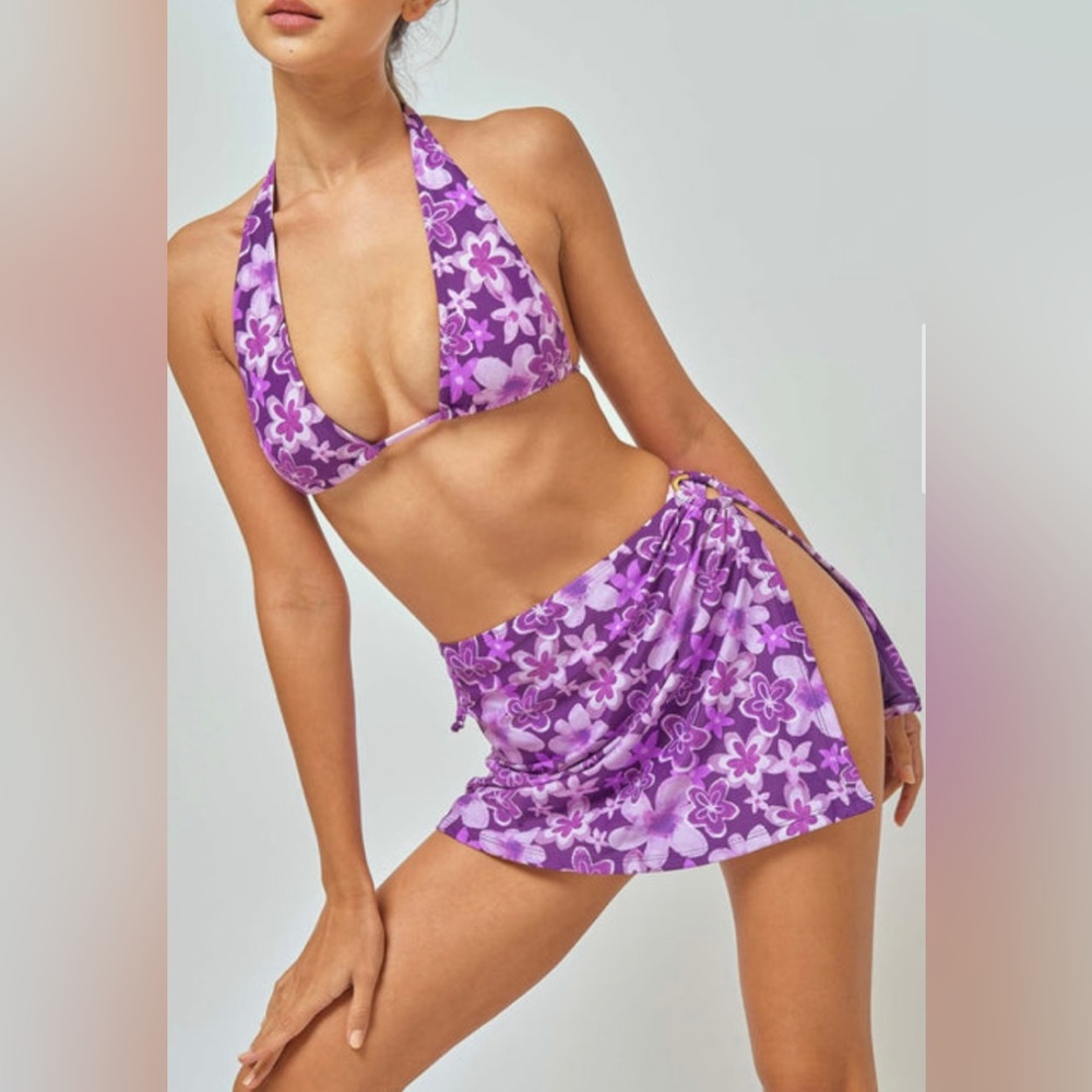 Blackbough Swim Anastasia Mini Skirt in Wild Petunia Print